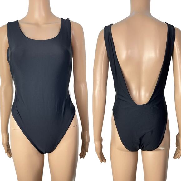 aerie Other - Aerie Super Scoop Black Plunging Back One Piece Swimsuit